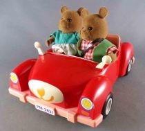 Les Petits Malins - Transport - La Voiture Cabriolet Rouge & Maman et Fils Ecolier Ours - Bandai