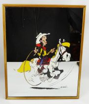 Lucky Luke - Miroir Imprimé 25x20cm - Luke sur Jolly Jumper - Dargaud 1983