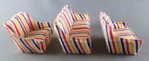 Lundby of Sweden - Fabric Sofa & 2 Armchairs Striped Fabrics Dolls House Furniture