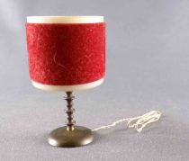 Lundby of Sweden Réf 6167 - Lampe de Table Velour Rouge avec Ampoule Maison de Poupées