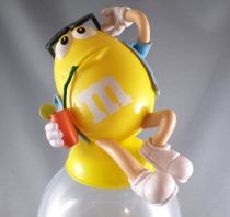 M&M\'s Candy Dispenser - Yellow Sipping Coktail  on Yellow Counter Top Dispenser