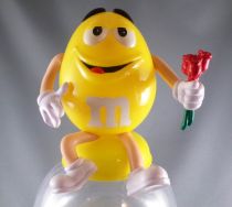 M&M\'s Candy Dispenser - Yellow with Roses on Yellow Counter Top Dispenser