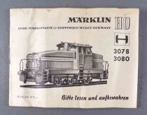 Märklin 3080 Ho Db Diesel-Hydraulic Locomotive Type DHG 500 Yellow 3-Rail Box & Instructions Leaflet