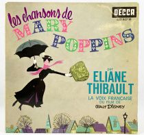 Mary Poppins - Disque 45T Decca - Les Chansons de Mary Poppins (Eliane Thibault)