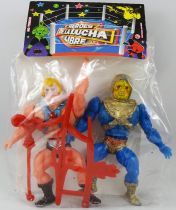 Masters of the Universe - Figurines 13cm Bootleg Mexico - He-Man Musclor & Skeletor (gold) \ Heroes de la Lucha Libre\ 