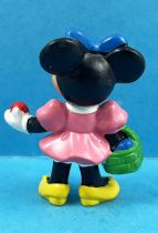 Mickey and friends - Bully 1985 PVC Figure - Minnie Mouse with basket and easter eggs