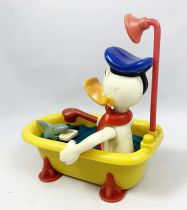 Mickey and Friends - Vintage Plastic Animated Figure - Donald Duck in his Bathtub