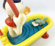 Mickey and Friends - Vintage Plastic Animated Figure - Donald Duck in his Bathtub