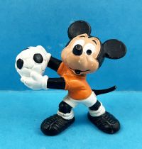 Mickey et ses amis - Figurine PVC Bully 1985 - Mickey Footballeur (Gardien) orange