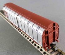 Minitrix 11484 Ech N Sncf Wagon Parois Coulissantes 2 Essieux Habillns 01 87 245 7 006-6 Marron TBE Blister