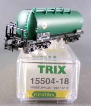 Minitrix 15420-18 Ech N Db Wagon Citerne à Bogies Vert DEA 580 982 Neuf Boite