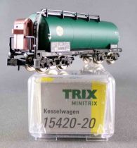 Minitrix 15420-20 Ech N Db Wagon Citerne à Bogies & Guérite Vert DEA 580 961 Neuf Boite