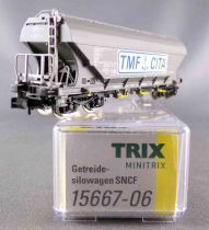 Minitrix 15667-06 Ech N Sncf Wagon Trémie Céréalière à Bogie TMF CITA Neuf Boite