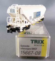 Minitrix 15667-08 Ech N Sncf Wagon Trémie Céréalière à Bogie CITA Neuf Boite