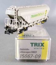 Minitrix 15667-09 N Scale Sncf Grain Hopper Wagon with Bogies Transcéréales Mint in Box