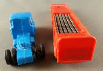 Norev Micro Miniature 523 Ho 1:86 Blue Unic ZU 120 Truck with Red Gas Bottles Trailer