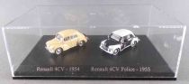 Norev Universal Hobbies Atlas Ho 1:87 1954 Renault 4cv cream + 1955 4cv Police Mint in box