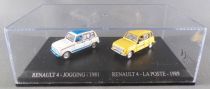 Norev Universal Hobbies for Atlas Ho 1/87 1981 Renault 4 Jogging + 1989 Renault 4 La Poste Mint in box