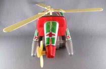 Obertoys - Red Cross Helicopter Tinplate & Plastique Pull Back Folding Wings