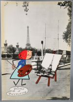 Picolo & Piccolette - ORTF / Editions La Cigogne Post Card - Picolo at the Alexandre III Bridge