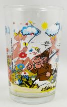 Pink Panther - Amora mustard glass 1983 - Pink chasing butterflies