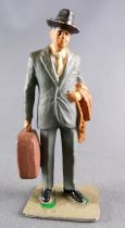 Plastic Figure 54mm - Footed Civilian Standing with Suitcase