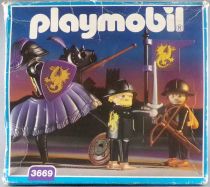 Playmobil 3669 - Knights (1993) - Mounted Purple Dragon Knight & Squires Complete Boxed