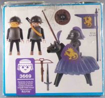 Playmobil 3669 - Knights (1993) - Mounted Purple Dragon Knight & Squires Complete Boxed