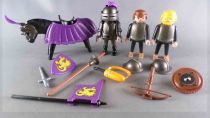 Playmobil 3669 - Knights (1993) - Mounted Purple Dragon Knight & Squires Complete Boxed