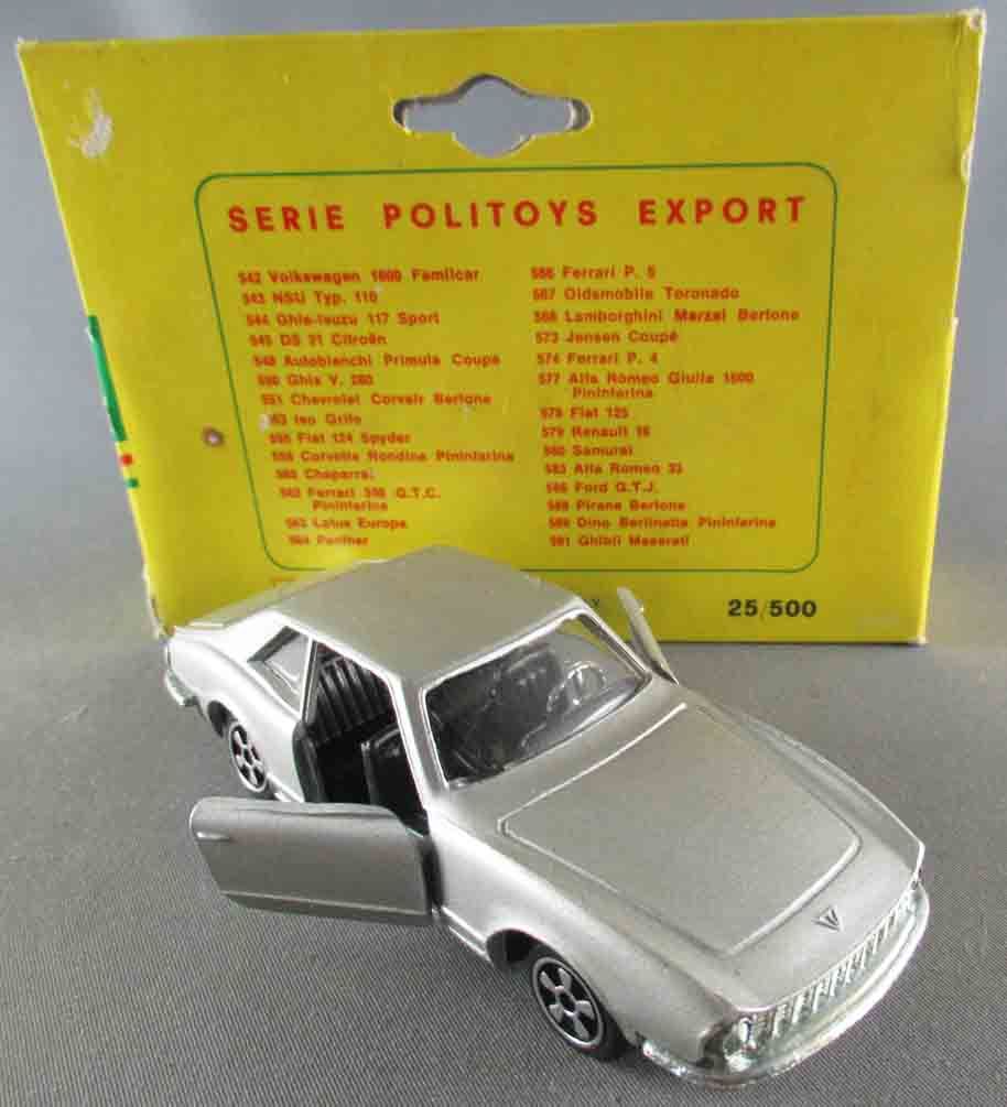 Politoys-E Export # 550 Ghia V 280 Grey Mint in Box 1:43