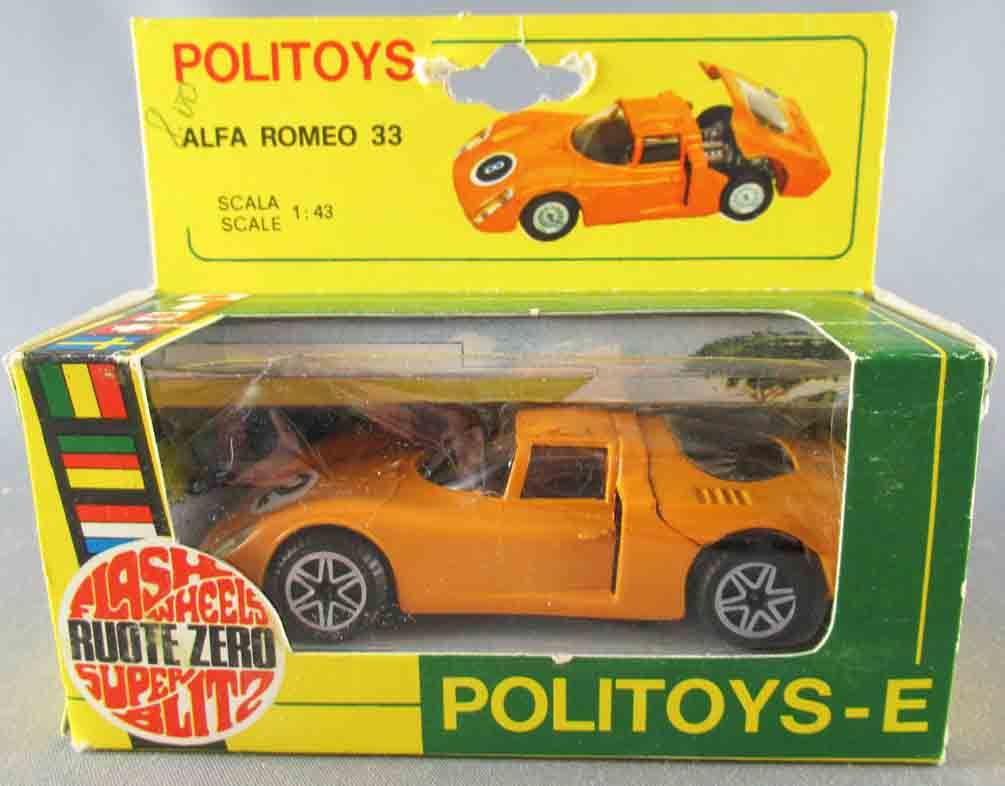 Politoys-E Export # 583 Alfa Romeo 33 Yellow Mint in Box 1:43