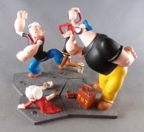 Popeye -  Attakus Bombyx - Scène Set de 4 Mini Statues Résine - Popeye Brutus Olive Mimosa