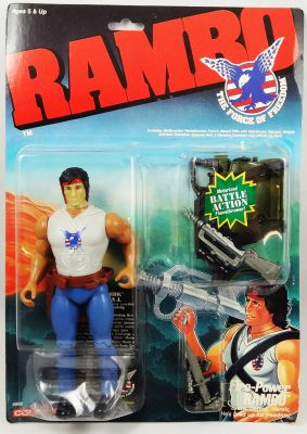 Rambo & The Force of Freedom - Coleco - Fire-Power Rambo (mint on card)