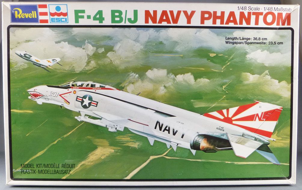 Is Wat gokken Revell Esci - H-2296 F-4 B/J Navy Phantom 1:48 Mint in Box