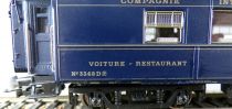 Rivarossi Altaya Ho Ciwl Dining Car 3348D Blue with Interior + Passengers + Lighting Jouef Chassis Simplon Orient Express no Box