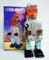 Robot - Mechanical Walking Tin Robot - \'\'Red Face\'\' Robot