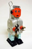 Robot - Mechanical Walking Tin Robot - \'\'Red Face\'\' Robot