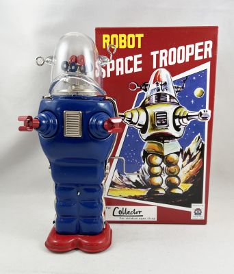 Commander Astronaut Space Rocket Tin Toy Sparkling Action! – Robot Island