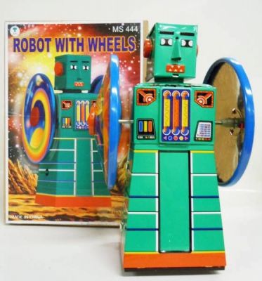 Robot - Mechanical Walking Tin Robot - Robot with Wheels (SUPT)