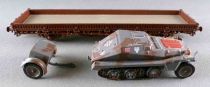 Roco 6743C Ho Sncf Flat Wagon with WW2 German Metal Half Track Sd.Kfz 250 & Trailer no Box