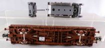 Roco 6743C Ho Sncf Flat Wagon with WW2 German Metal Half Track Sd.Kfz 250 & Trailer no Box