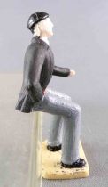 Scalextric 1:32 - Plastic Figure 54 mm - Seated Spectator Black Jacket for Slot Car