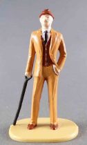 Scalextric 1:32 - Plastic Figure 54 mm - Spectator with Stick Ochre Suit for Slot Car