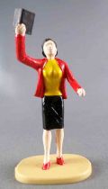 Scalextric 1:32 - Plastic Figure 54 mm - Woman Journalist with Notebook Yellow Sweater for Slot Car