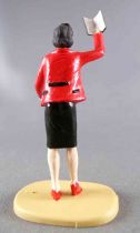 Scalextric 1:32 - Plastic Figure 54 mm - Woman Journalist with Notebook Yellow Sweater for Slot Car