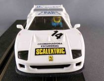 Scalextric 8355 - Ferrari F-40 Tetra Pak Blanche N°14 Eclairage Fonctionne Neuve Boite