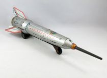 Space Toys - Friction Powered Tin Toy - Space Rocket Holdrakéta Interkosmosz (Elzett Müvek Lemezáru Gyára)