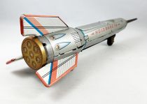 Space Toys - Friction Powered Tin Toy - Space Rocket Holdrakéta Interkosmosz (Elzett Müvek Lemezáru Gyára)