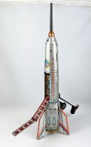 Space Toys - Friction Powered Tin Toy - Space Rocket Holdrakéta Interkosmosz (Elzett Müvek Lemezáru Gyára)