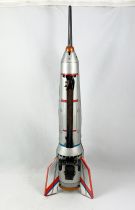 Space Toys - Friction Powered Tin Toy - Space Rocket Holdrakéta Interkosmosz (Elzett Müvek Lemezáru Gyára)